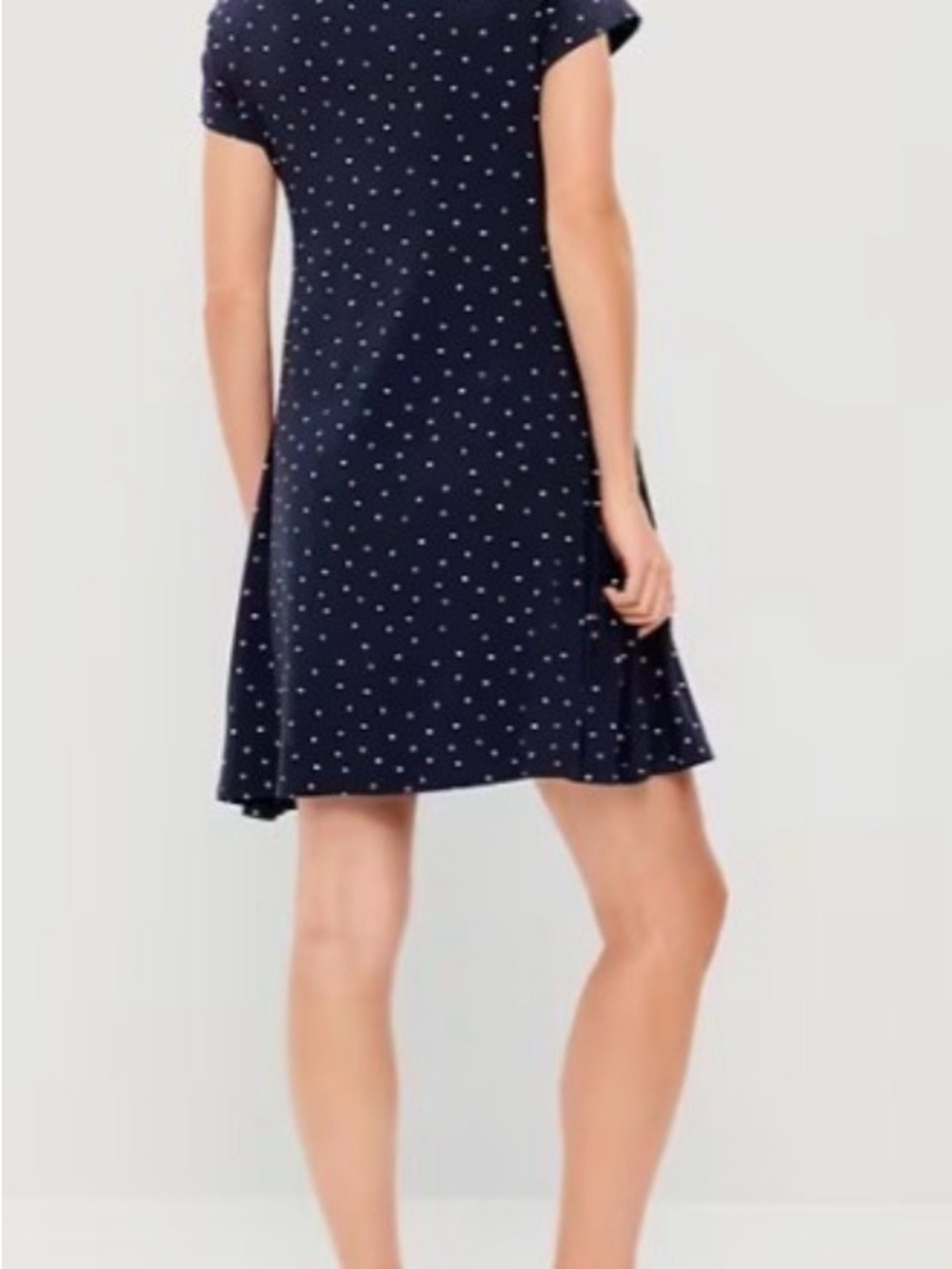 Old Navy Navy & White Polka Dot Short Sleeve Swing Dress - Picture 2 of 2